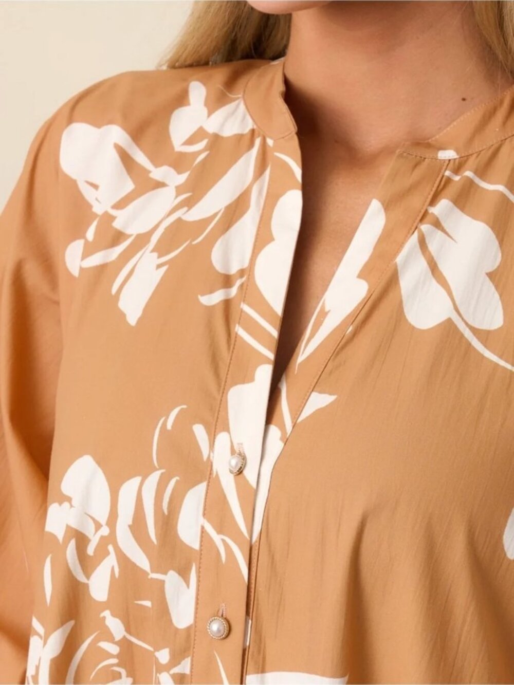 Prosperina Adelaide Fawn Brown Floral Cotton Maxi Dress - Picture 3 of 3